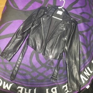 Women's Black Faux Leather Jacket
